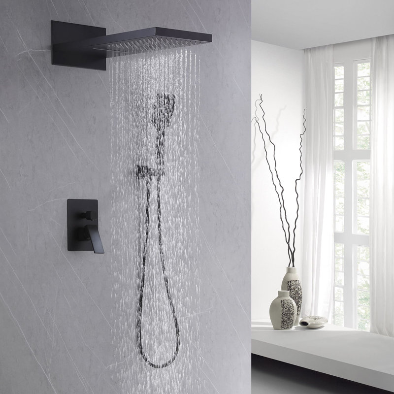 Robinet de douche avec soupape brute et inverseur, Noir mat