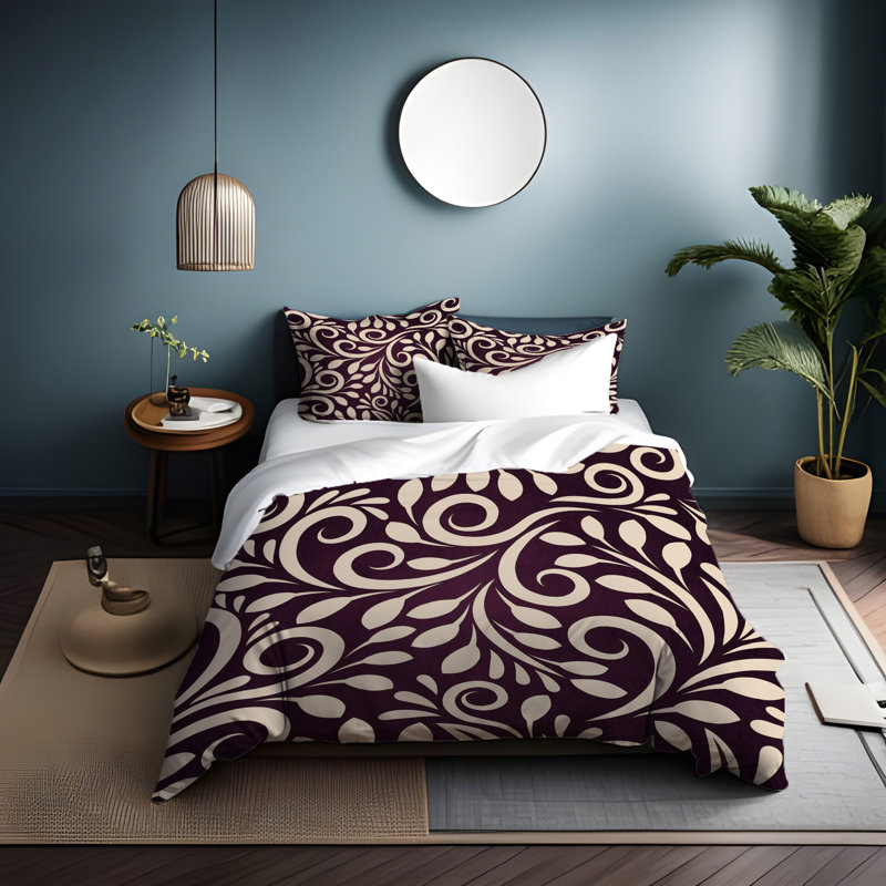 Polyester Damask Duvet Cover, King Duvet Cover + 2 King Shams