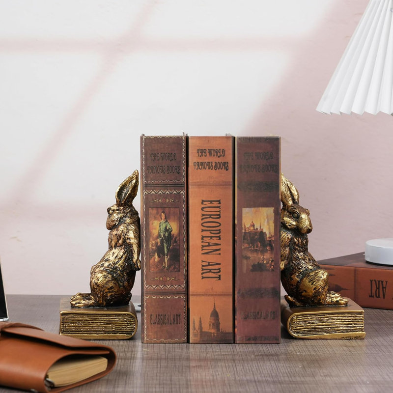 Serre-livres pour étagères, robustes, 1 paire (dorés)