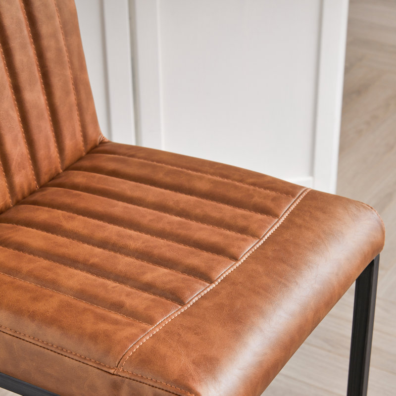 Tabourets de bar durables en similicuir brun, chic industriel avec un design confortable pour le bar et la cuisine