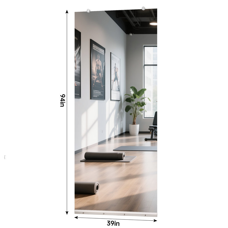 Miroir mural pleine longueur Ebern Designs, 95 po x 39 po