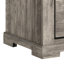 Table de chevet 2 tiroirs Elaya, métal noir, bois gris patiné