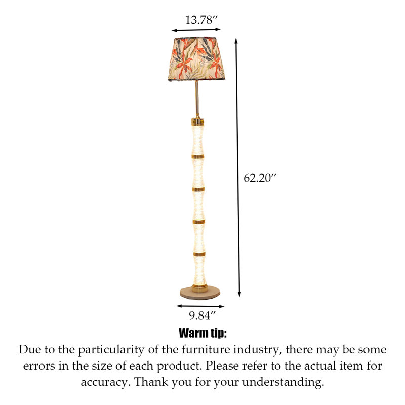 Light Luxury French-Style Acrylic & Fabric Floor Lamp, Colourful