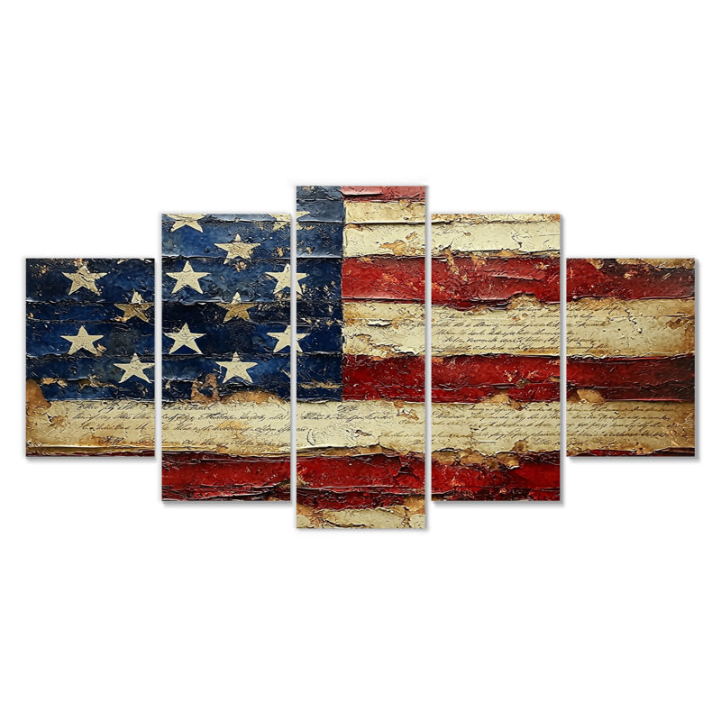 Kyleah - Patriotiste américain, art mural moderne, 5 pièces