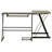 L-Shaped Glass Top Computer Desk-1770100491