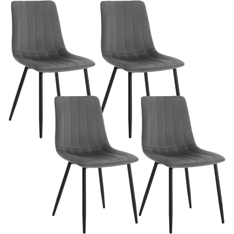 Aghaboy 44.00cm H Velvet Upholstered Side Chair, Grey/Brown/Blue