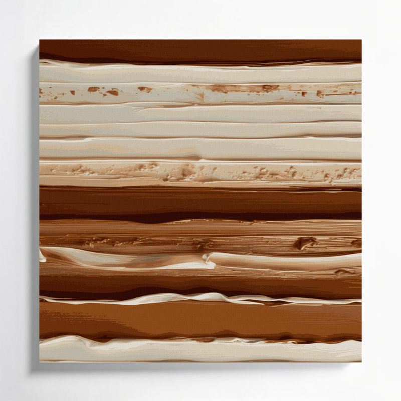 Art mural sur toile beige cannelle, H 12 po x l 12 po