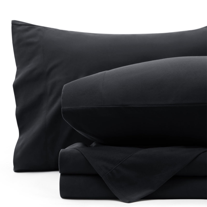Draps de flanelle Holiday Vibe for Your Home, Noir, Ensemble de draps pour lit simple avec 1 drap-hous