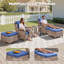 Ensemble de chaises longues d'extérieur 5 pièces avec table d'appoint et repose-pieds, chaises longues de patio pour porche ou terrasse-152352495