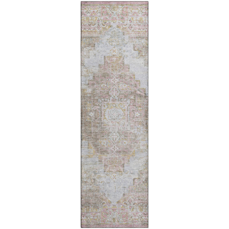 Premium Machine Washable Mayfield AMF2140 global Rug, 2'3" x 7'6" Runner, Taupe