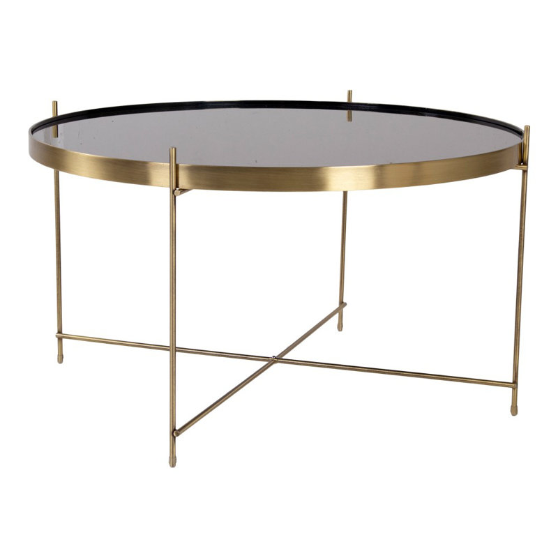 Kalyl Four Leg Coffee Table, 40" H x 70" W x 70" D, Brass