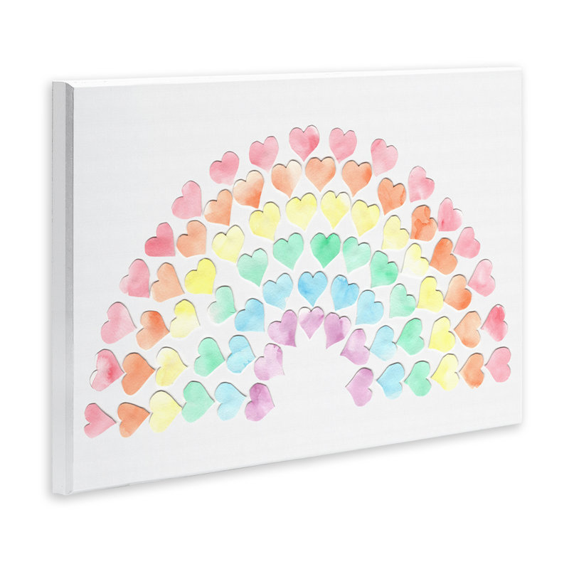 Art mural arc-en-ciel de cœurs par Connie Resch, H 10 po x l 15 po