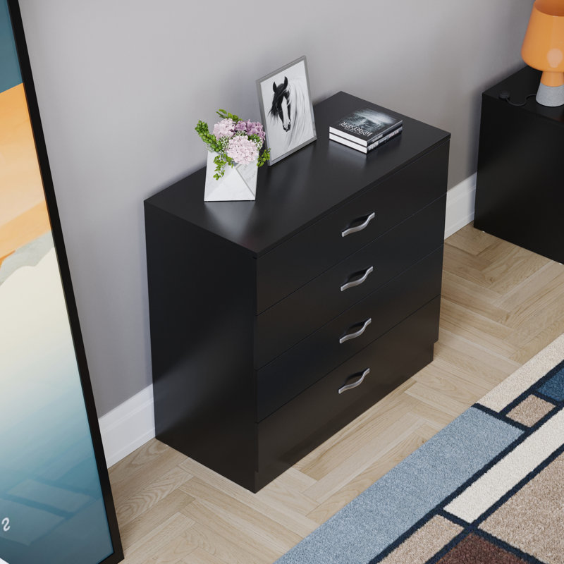 Maybery 4 Drawer Chest, Black