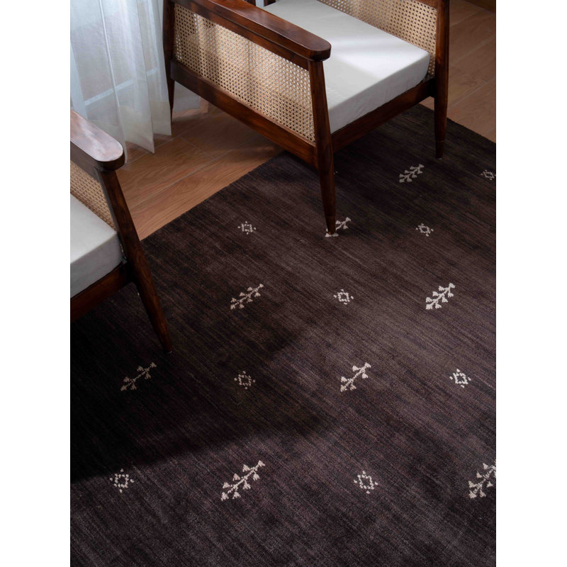 Ownby Hand Knotted Loom Wool Eco-Friendly Area Rugs  -  Rectangle, Brown White Color, Contemporary Modern Design, High Pile Thick Handmade Anti Skid Area Rugs for Living Room, Bed Room