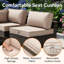 Ensemble modulaire de patio en osier pour 6 personnes avec table basse et coussins beiges-129591579