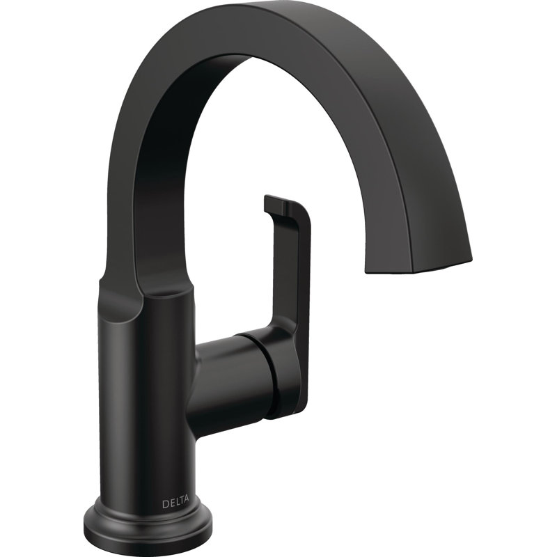 Tetra Single Hole Bathroom Faucet, Single Handle Bathroom Sink Faucet with Drain Assembly, Matte Black