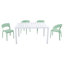 Chaise d'appoint en polypropylène orange tropical - conception une pièce pour une utilisation intérieure et extérieure avec longue table blanche moderne de 55 pouces - intérieur / extérieur - plateau de table en PP léger avec métal-208677375