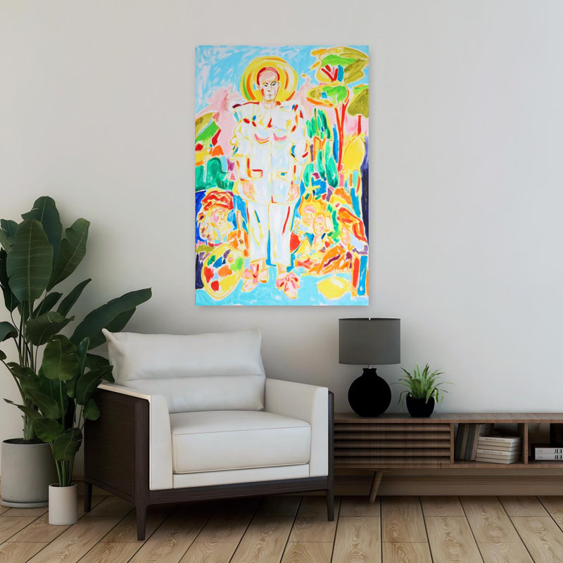 Art contemporain, paysage abstrait moderne audacieux, H 36 po x l 24 po
