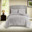Ensemble de literie en chenille de coton Farmhouse, gris chaud / blanc, double / grand