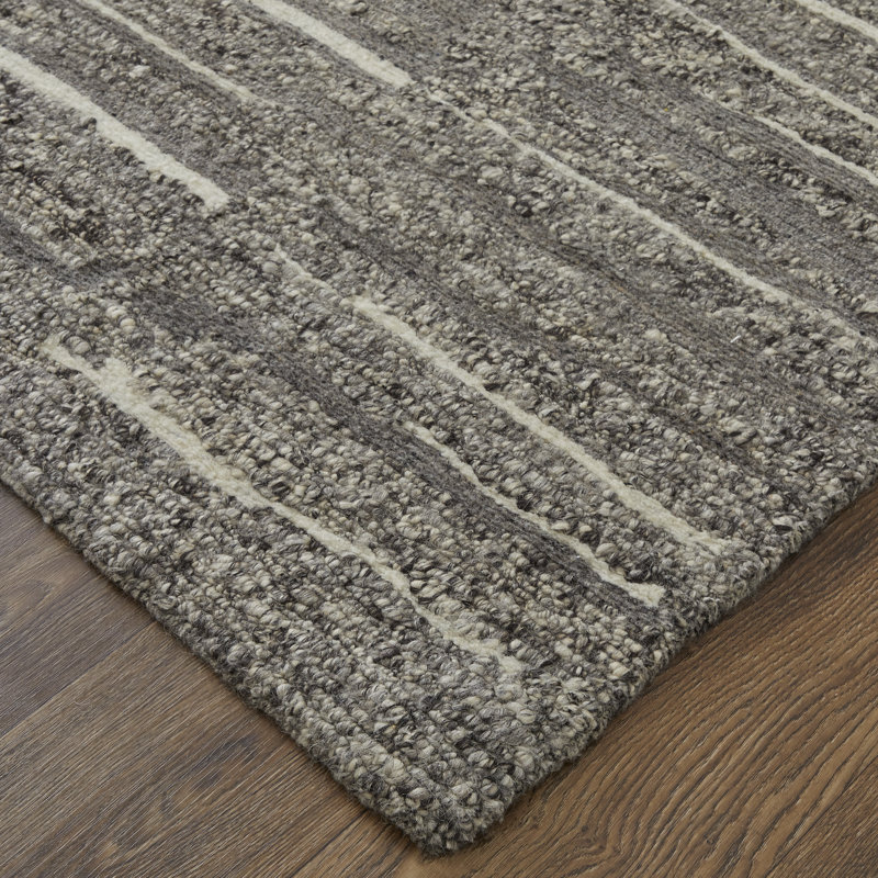 Navaro Wool Abstract Area Rug in Gray, Rectangle 2' x 3'