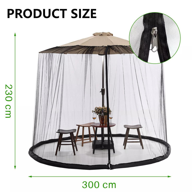coghlan's patio umbrella mosquito net for 7.5 FT | Two Zippers & Fits Cantilever Poles | Heavy-Duty Netting Product Details Outdoor Sunshade Umbrella Mosquito Net