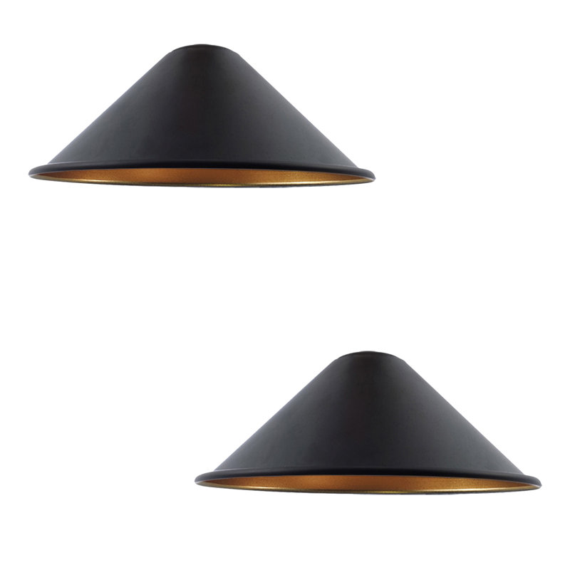 Nikias 10cm H Metal Cone Shape Lamp Shade ( Uno ), Black/Gold