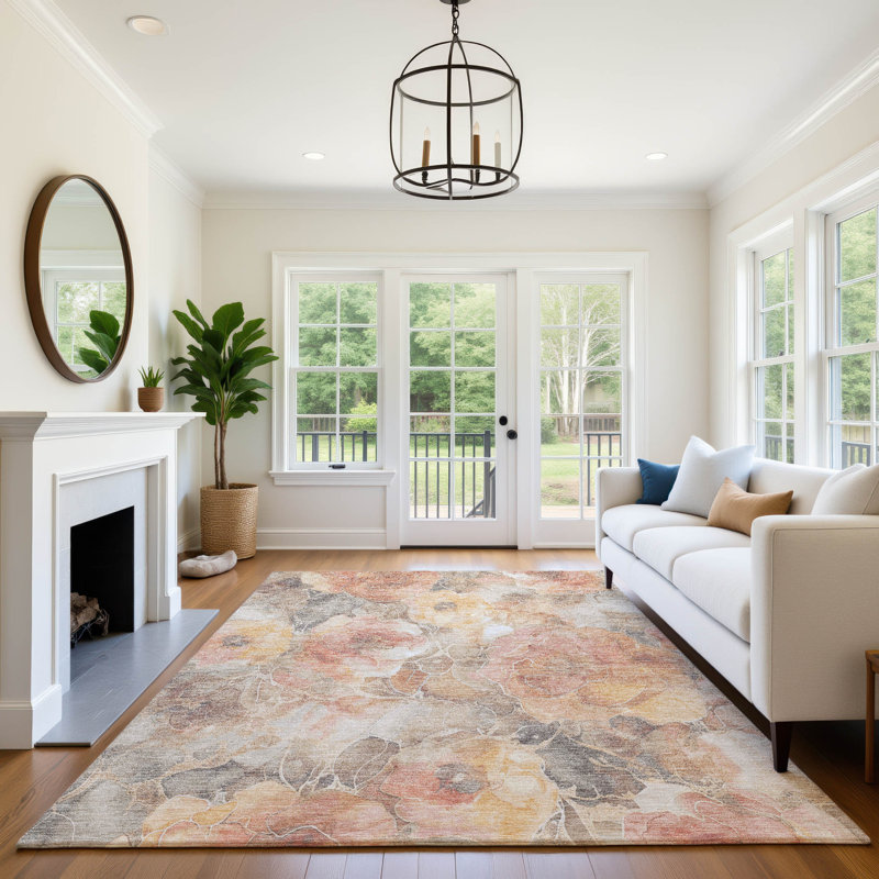 Premium Machine Washable Chelston AMF1859 Floral Rug, Rectangle 10' x 14'