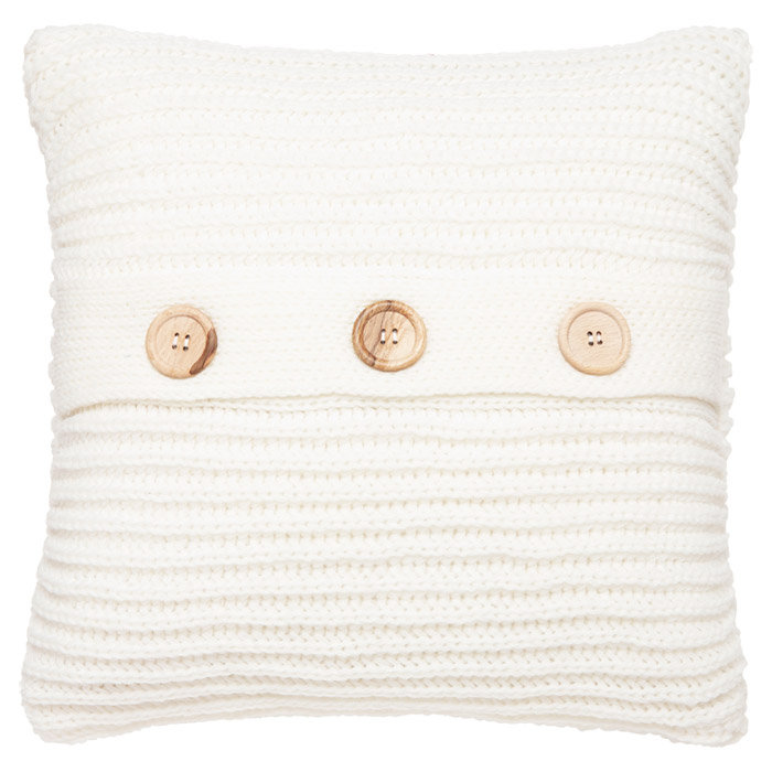 Chunky Knit Striped Scatter Cushion with Filling, Polar