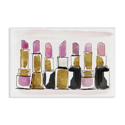 Glam Lipstick Doodle Canvas Wall Art by Lanie Loreth