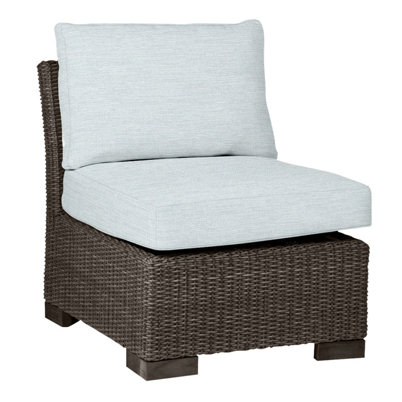 Fauteuil de chambre Club Woven N-Dura, Pas de soudure, Papier ciel, Noyer noir