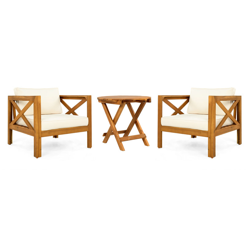 Ensemble de conversation 3 pièces pour patio, Beige