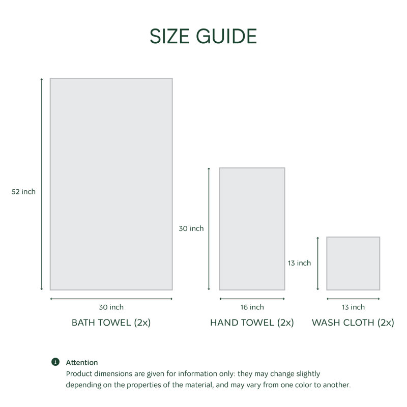 Lacoste Grand Slam 100% Cotton 6-Piece Towel Set, Green