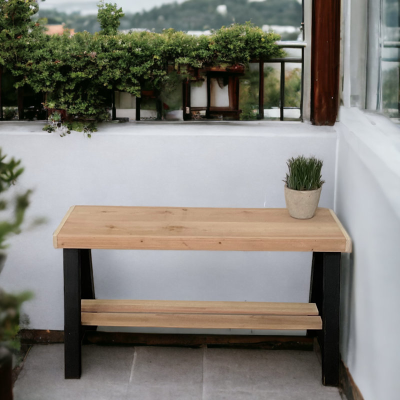 Homestead Haven Bench, Light Brown/Black