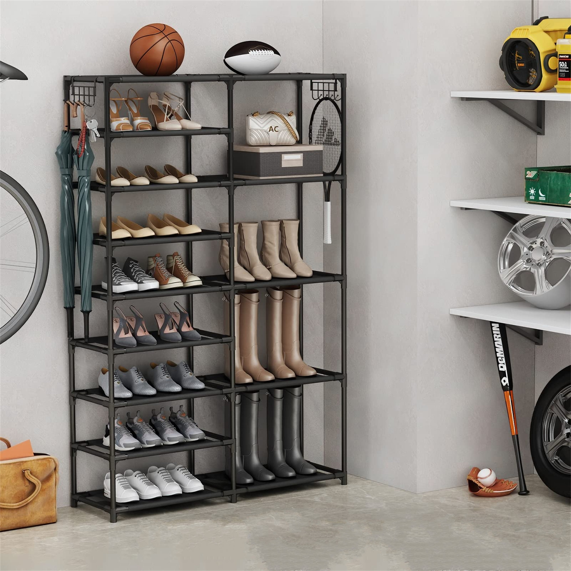 Heavy Duty Metal 72 Pair Shoe Rack Rebrilliant