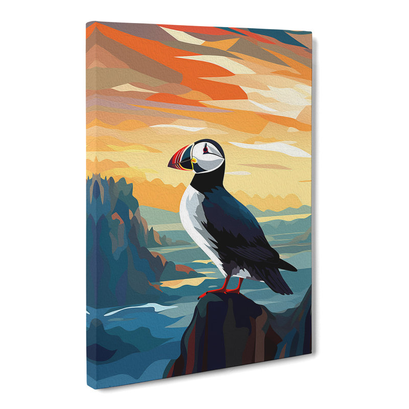 Puffin Deco No.3 - No Frame Print, 50cm H x 35cm W x 3cm D