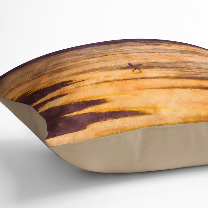 Heading into the Surf Cushion with Filling, 40cm H x 40cm W x 15cm D, Stone