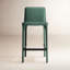 Tabouret de bar H 26 po entièrement assemblé, tabouret de bar rembourré en cuir Saddle avec siège rembourré, tabouret de bar à hauteur de comptoir avec repose-pieds à structure en métal pour îlot de cuisine, vert-2110765624-2110897007