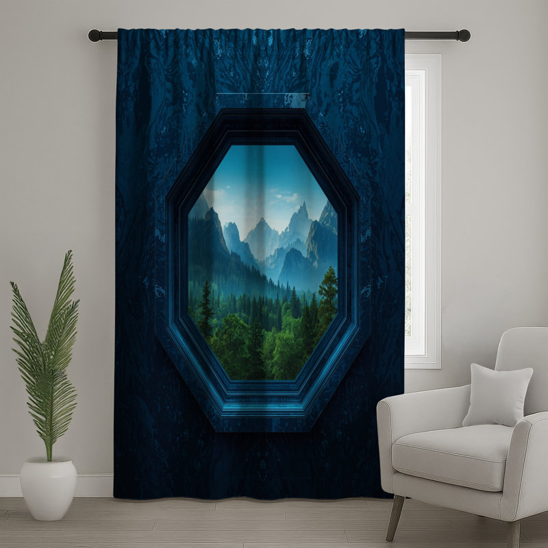 Rideaux de montagne, voilages et rideaux occultant - 1 panneau, 50 po x 80 po - 1 panneau, Transparent