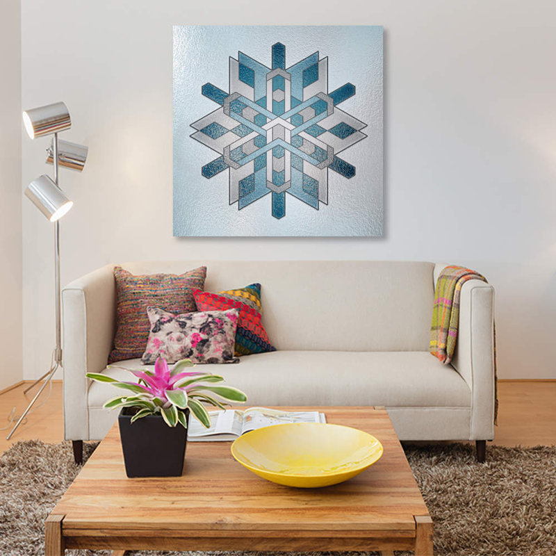 « structural flocon de neige » par "5by5collective, reproduction d’impression sur toile tendue, H 48 po x l 48 po x P 1,5 po