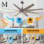 Ariella - Eight Blade Ceiling Fan - Brushed Brass Finish - Matte Black Blades-1855432150-1855432145