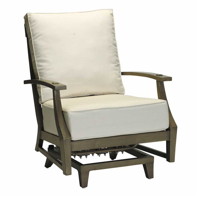 Croquet Aluminum Spring Lounge - Slate Gray, Slate Gray, Welt, Tweed Toffee