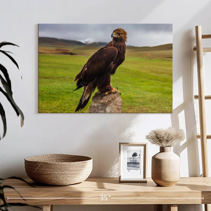 Brampt Eagle On Stone, 24" H x 36" W