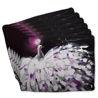 Braided Polyester Kibbe Set of 6 - Purple Peacock Decor