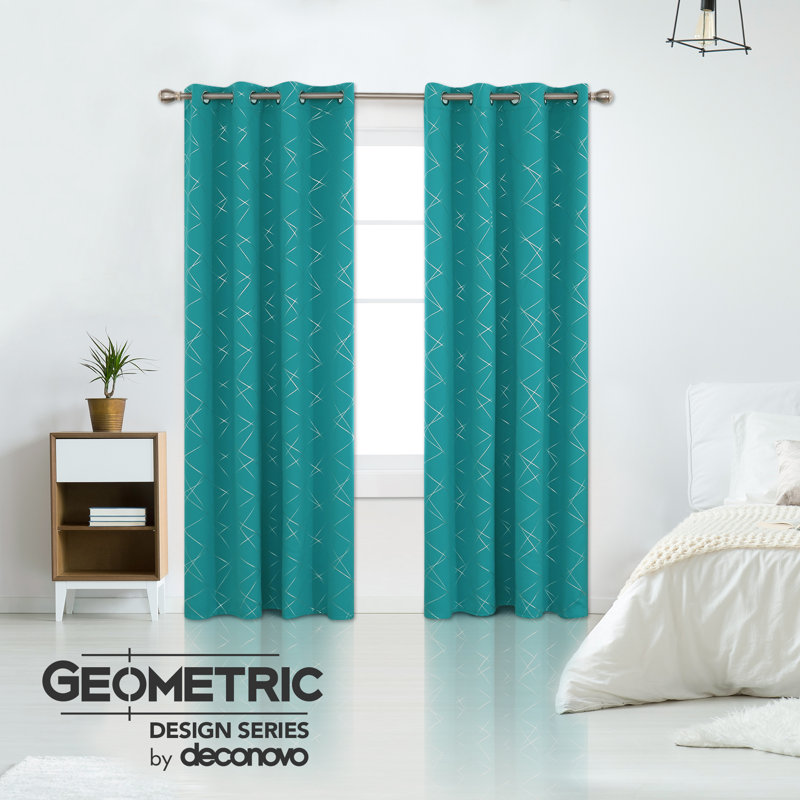 Room Darkening Curtain Pair, 52" W x 90" L, Turquoise