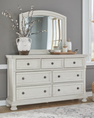Commode et miroir Robbinsdale, Blanc