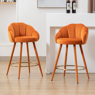 Bannan Upholstered Counter Stool with Metal Frame