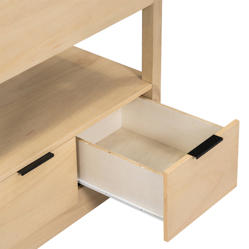 Charmant meuble-lavabo avec rangement pratique et lavabo élégant, Naturel
