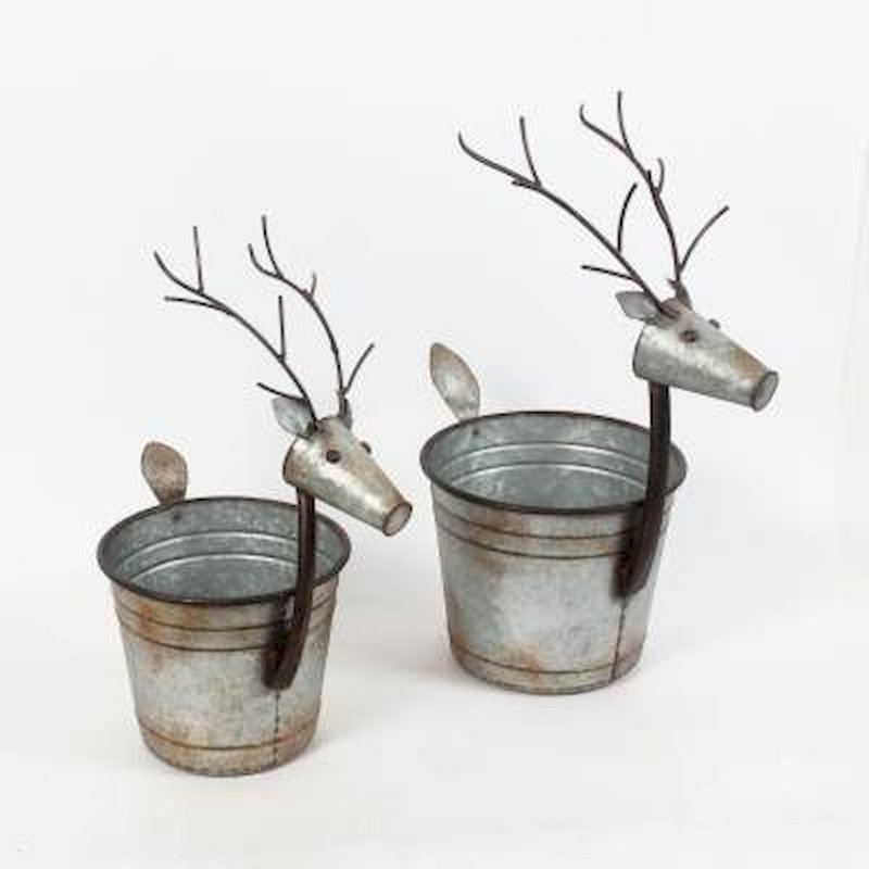 Ensemble de pots à fleurs en métal 2 pièces Woodbury