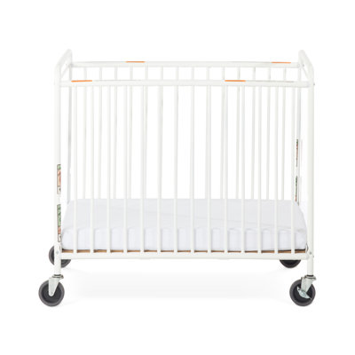 Chelsea Euro Clearview Metal Evacuation Crib, Mini Portable Crib With Mattress