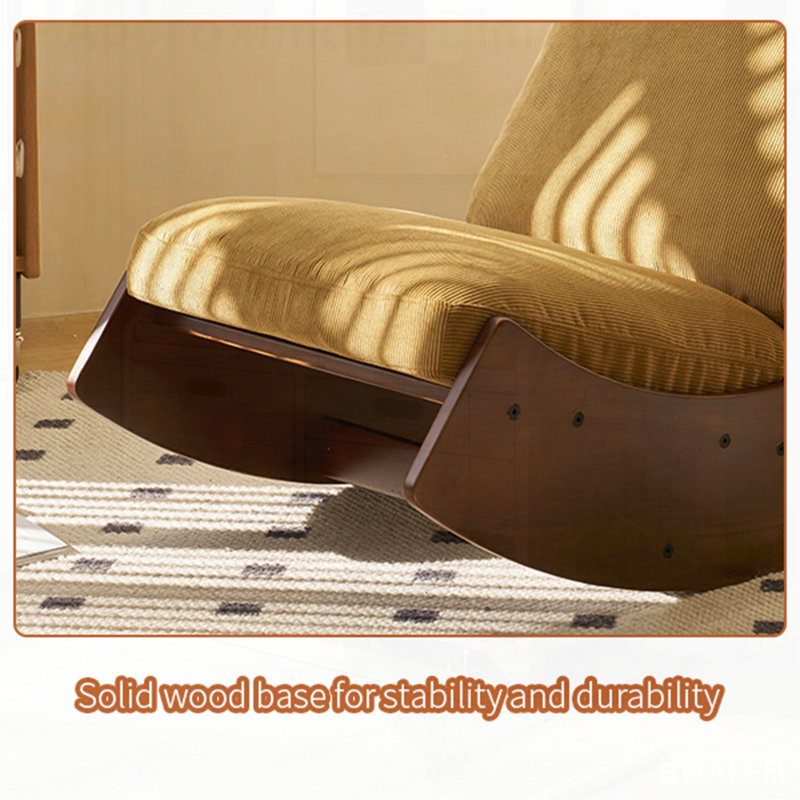 Chaise berçante confortable, revêtement de haute qualité, structure en bois massif, parfaite pour la chambre à coucher, le salon et la chambre de bébé